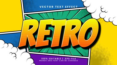 Çizgi roman pop sanat tarzında düzenlenebilir metin efekti