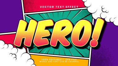 Çizgi film ve komik metin tarzıyla düzenlenebilir metin efekti