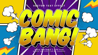 Çizgi film ve çizgi roman tarzı ile düzenlenebilir metin efekti