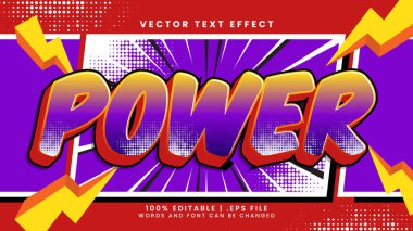 Güç metin efekti düzenlenebilir çizgi film ve komik metin biçimi