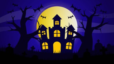 Düz tasarımda Cadılar Bayramı arka planı