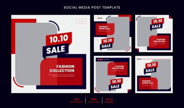 Sosyal medya paylaşımları satış koleksiyonu şablonu