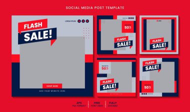 social media posts sale collection template clipart