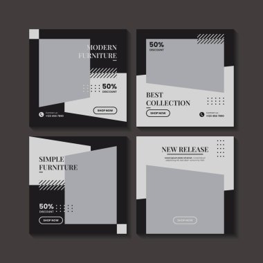Mobilyacı sosyal medya şablon koleksiyonu