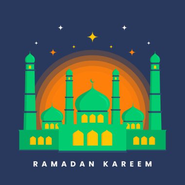 Camii olan Ramazan Kareem tebrik kartı