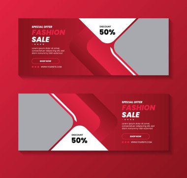 Moda satışı web pankartı şablonu