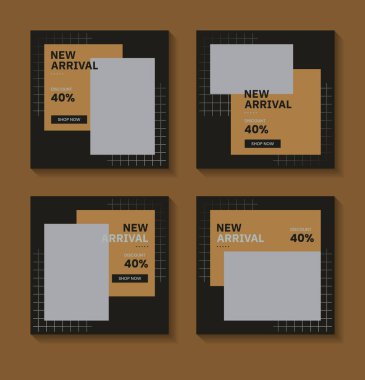 Moda minimalist sosyal medya şablon koleksiyonu