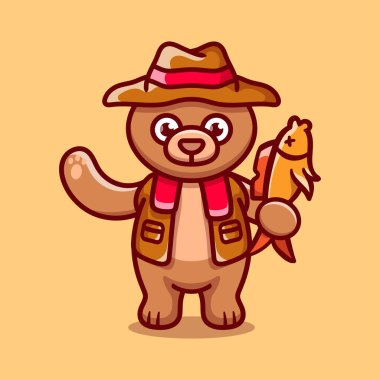 Şirin ayı resimleri balık yakalıyor.