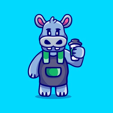 Kahve tutan sevimli barista.