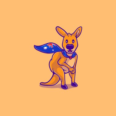 Avustralya gününü kutlayan kangurunun resmi