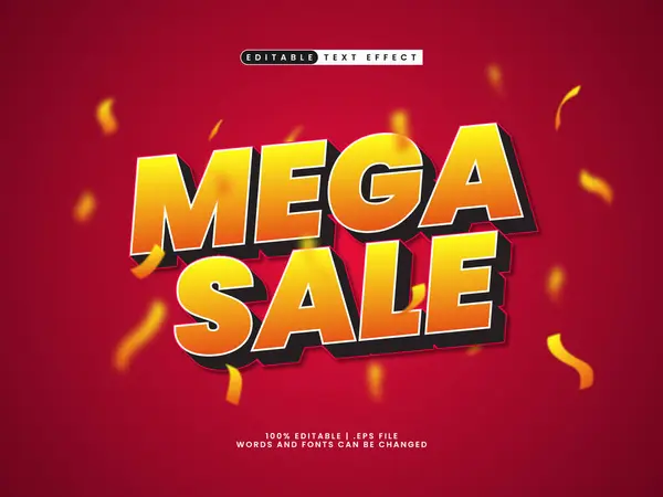 mega satış düzenlenebilir metin efekti satış biçimi