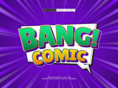 bang komik 3d düzenlenebilir metin efekti