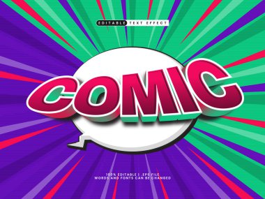 komik 3d düzenlenebilir metin efekti