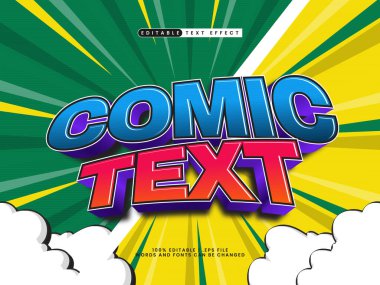 komik metin 3d düzenlenebilir metin efekti