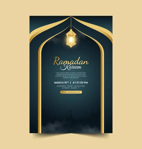 Ramazan posteri ya da broşür tasarımları İslami kutlama için