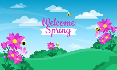 güzel bahar manzarası arkaplanı