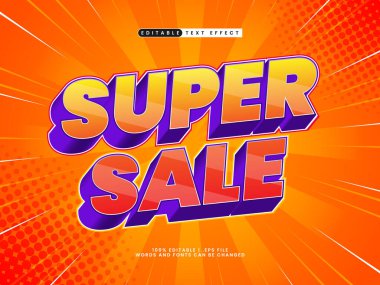 düzenlenebilir metin efekti şablonu süper satış