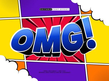 komik düzenlenebilir metin efekti omg