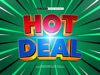 İndirim temalı ve düzenlenebilir hot deal metin efekti