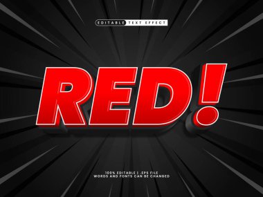 kırmızı düzenlenebilir metin efekti