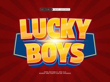 Düzenlenebilir metin efekti Şanslı çocuklar
