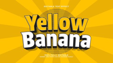 sarı muz 3d düzenlenebilir metin etkisi biçimi