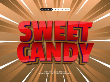 tatlı şeker düzenlenebilir metin efekti biçimi şablonu