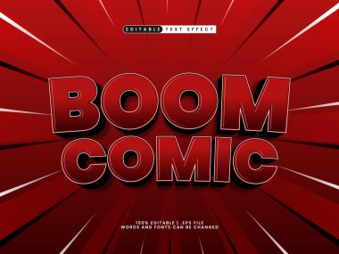 boom karikatür biçimli 3d düzenlenebilir metin efekti