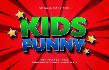 Çocuklar komik düzenlenebilir metin efekti