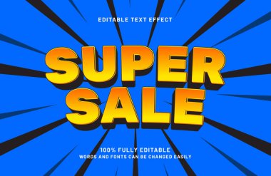 satış biçimi ile süper satış düzenlenebilir metin efekti
