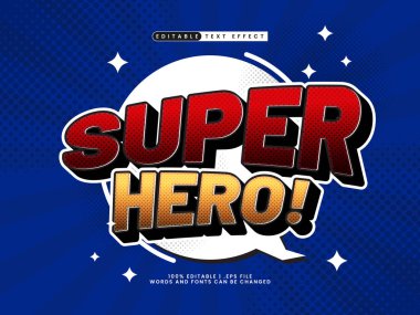Süper kahraman metni ile düzenlenebilir metin efekti