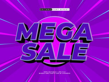 mega satış düzenlenebilir metin efekti