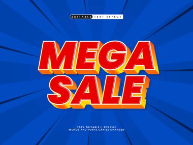 mega satış düzenlenebilir metin efekti