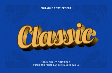 Klasik 3d düzenlenebilir metin efekti