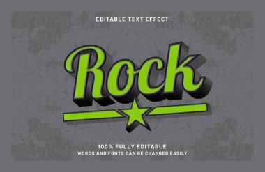 rock 3d düzenlenebilir metin efekti