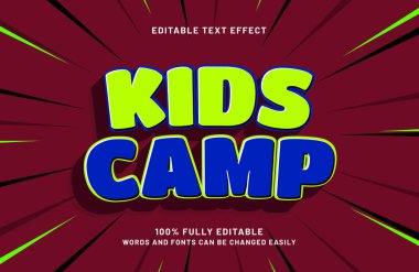 Çocuklar çocuk tarzında düzenlenebilir metin efekti