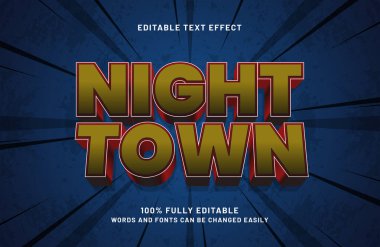 gece kasabası 3D düzenlenebilir metin efekti