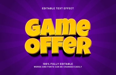 oyun teklifi düzenlenebilir metin efekti