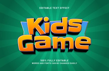 çocuklar oyun düzenlenebilir metin efekti