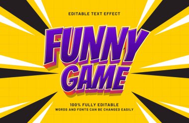 oyun tarzında komik oyun düzenlenebilir metin efekti