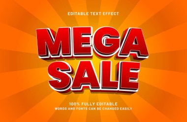 mega satış düzenlenebilir metin efekti indirimde ve satışta