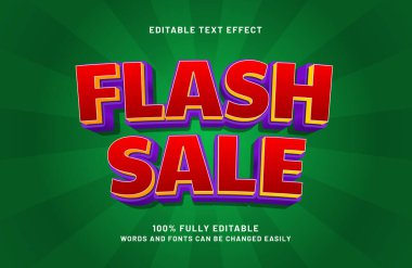 flash sale düzenlenebilir metin efekti indirimde ve satışta