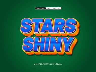yıldızlar gökada biçiminde parlak düzenlenebilir metin efekti