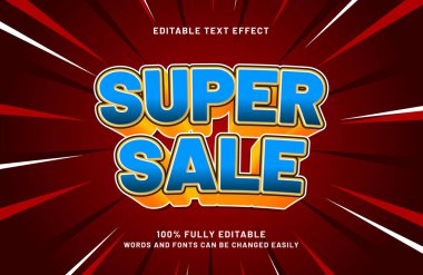 İndirimli metin biçiminde süper satış düzenlenebilir metin efekti