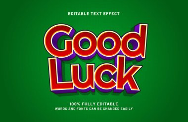 İyi şanslar düzenlenebilir metin efekti