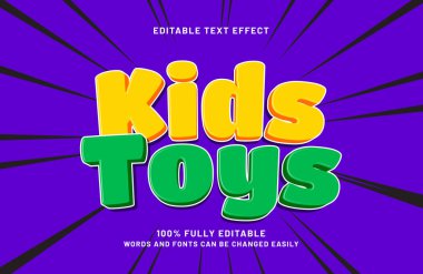 çocuk oyuncakları çocuk metin tarzında düzenlenebilir metin efekti
