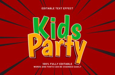Çocuklar parti düzenlenebilir metin efekti kullanırlar