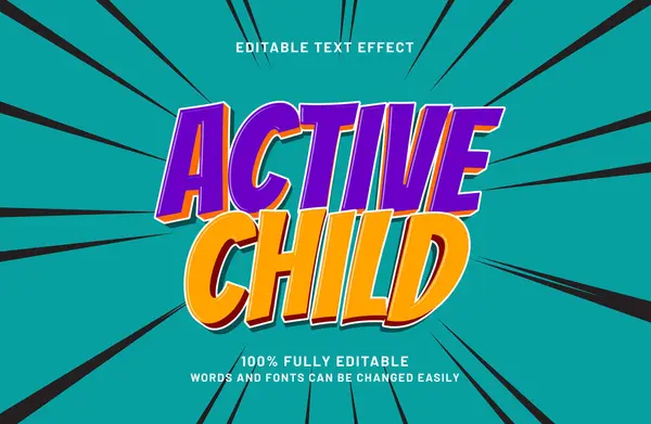 Efect Text Editabil Pentru Copii Activ Stilul Text Pentru Copii — Vector de stoc