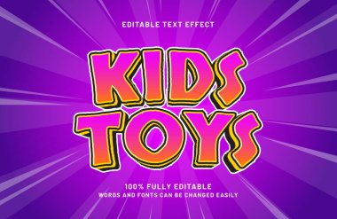 Dan oyununda çocuk oyuncakları düzenlenebilir metin efekti