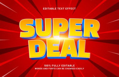 İndirim ve satış metni biçiminde süper anlaşma düzenlenebilir metin efekti